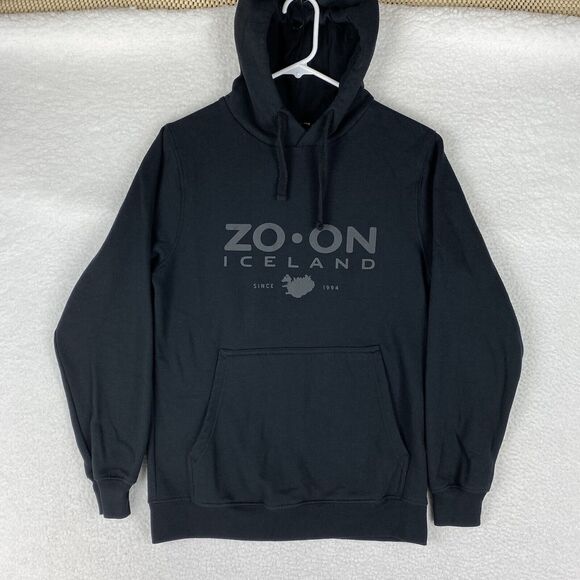 Zo On Other - ZO•ON Iceland Hoodie Mens Size XXS Black Grey Hooded Sweatshirt Kangaroo Pocket
